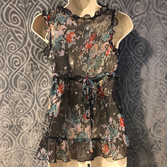 Aldo trevi black sheer flirty and floral top - Picture 5 of 7